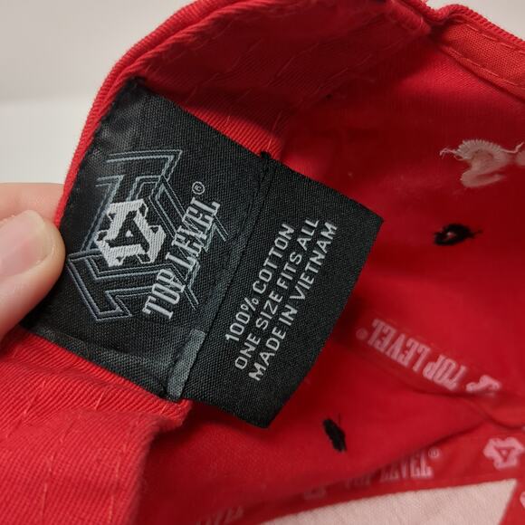 Savage Snapback Hat Red One Size Embroidered Colorblock Top Level - Picture 9 of 9